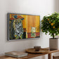 Woman Yelling at a Cat Meme (Picasso Parody) - Floater Framed Canvas Print