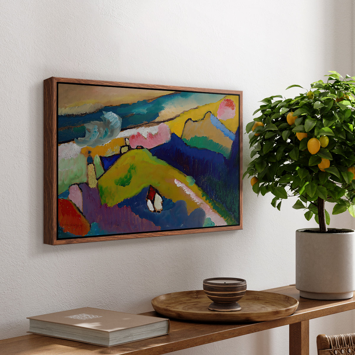 Murnau Mountain Landscape with Church, 1910 - Floater Framed Canvas Print