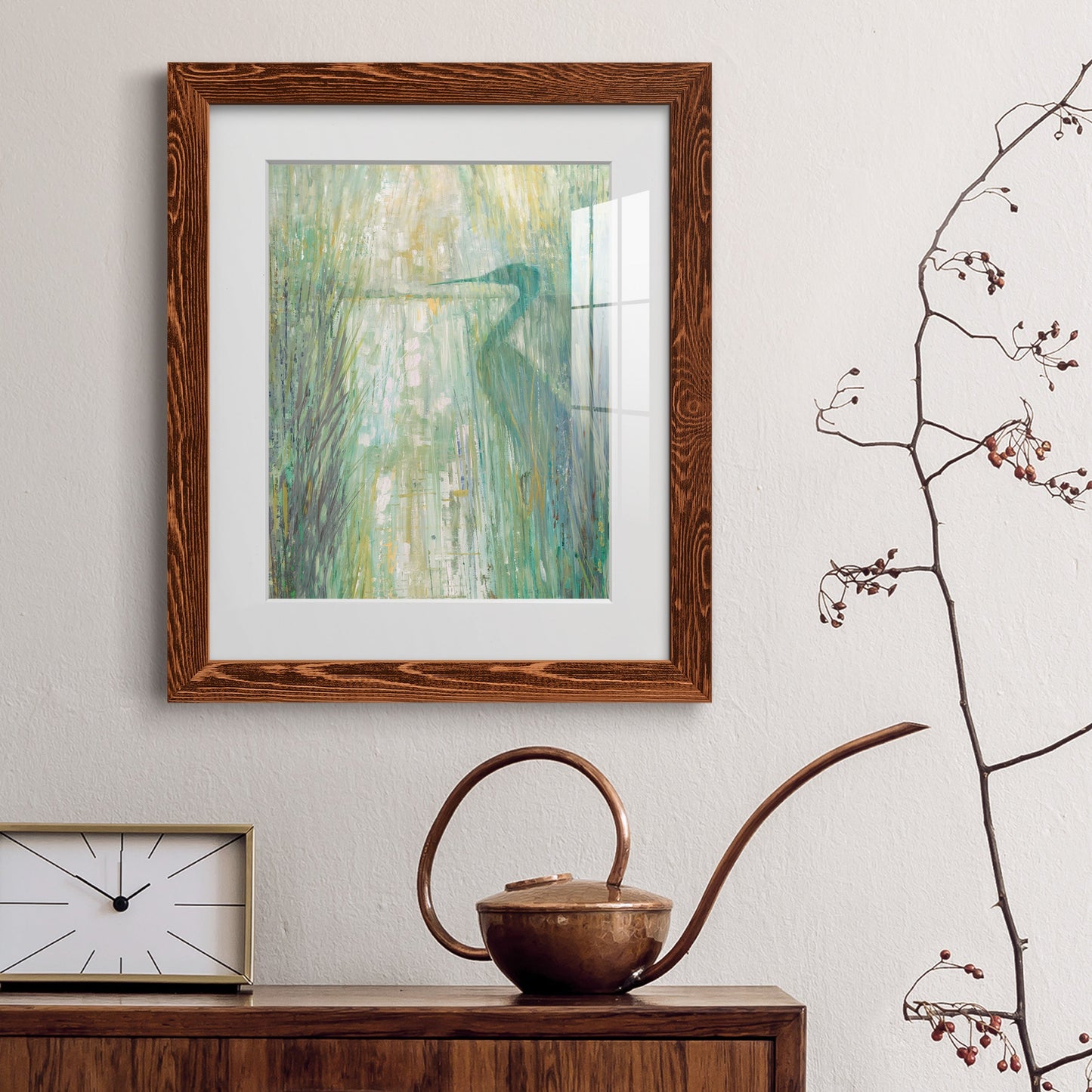 Morning Egret II - Premium Framed Print - Distressed Barnwood Frame - Ready to Hang