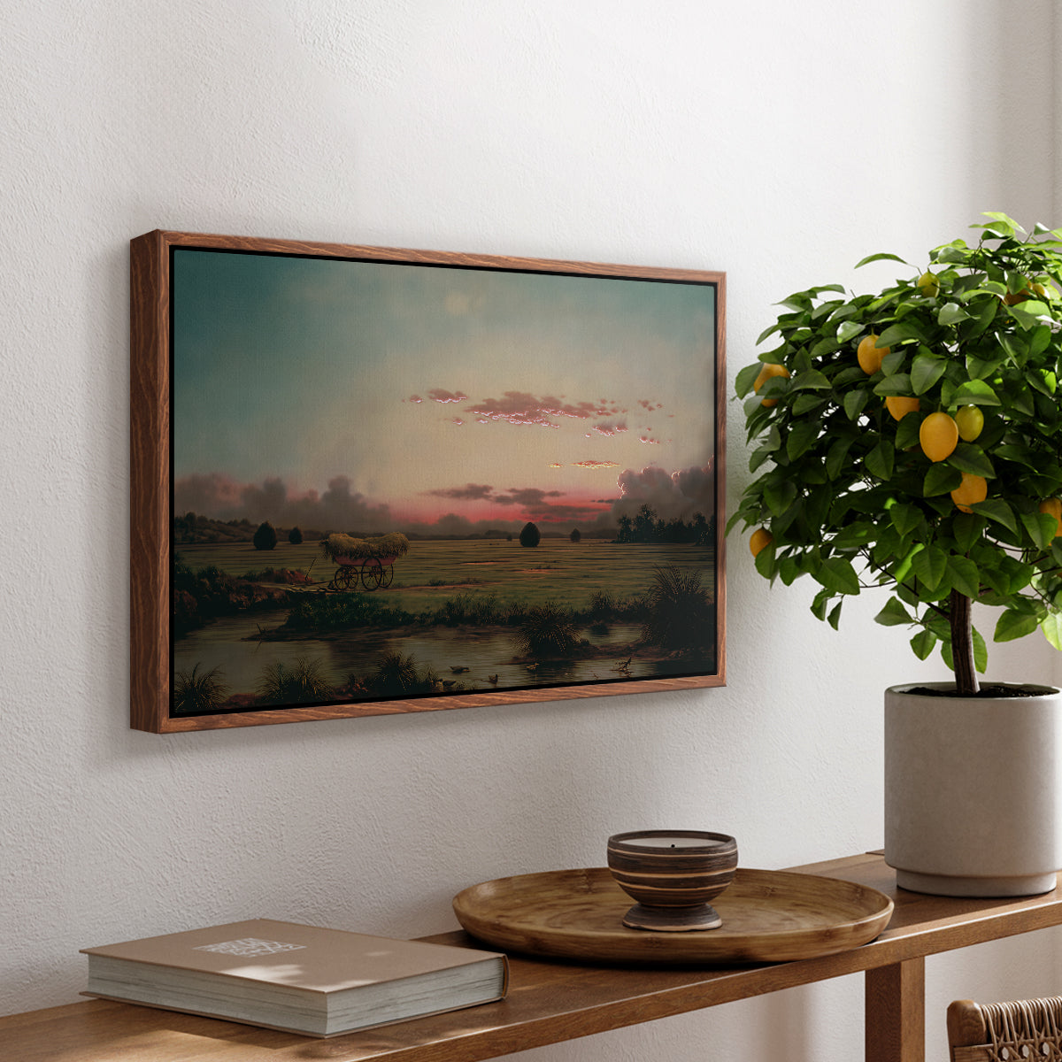 The Marshes at Rhode Island, 1866 - Floater Framed Canvas Print