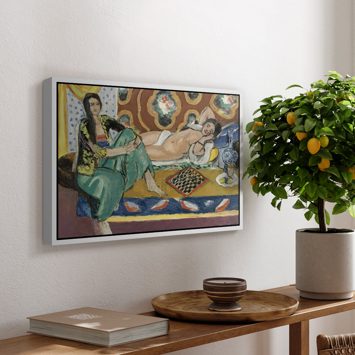 Odalisques Playing Checkers (Odalisques jouant aux dames), 1928 - Floater Framed Canvas Print