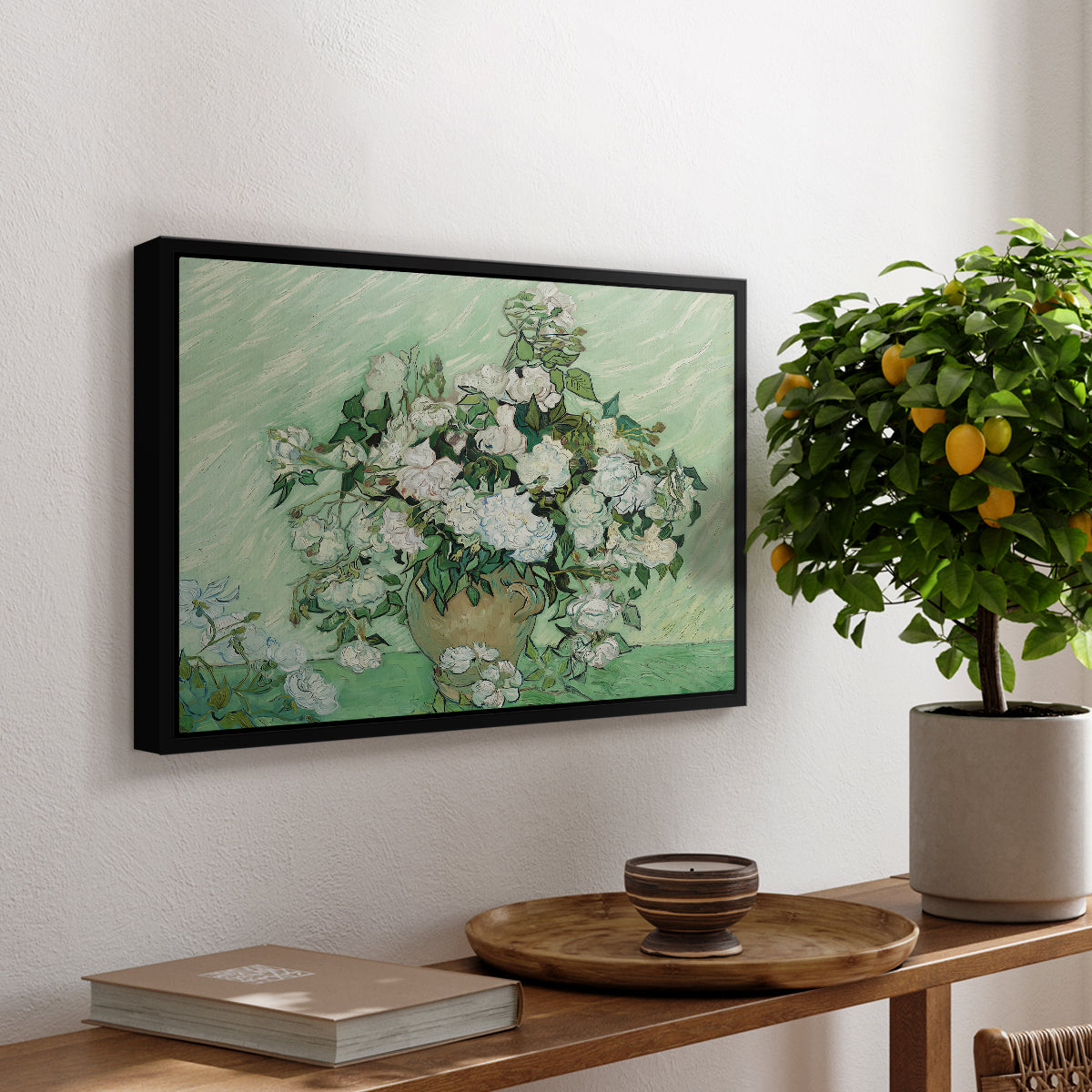 Roses, 1890 - Floater Framed Canvas Print