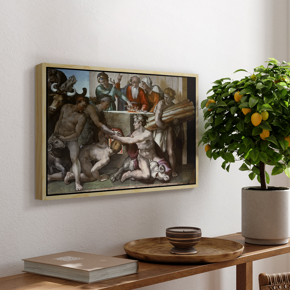 The Sacrifice of Noah (Sistine Chapel), 1509 - Floater Framed Canvas Print