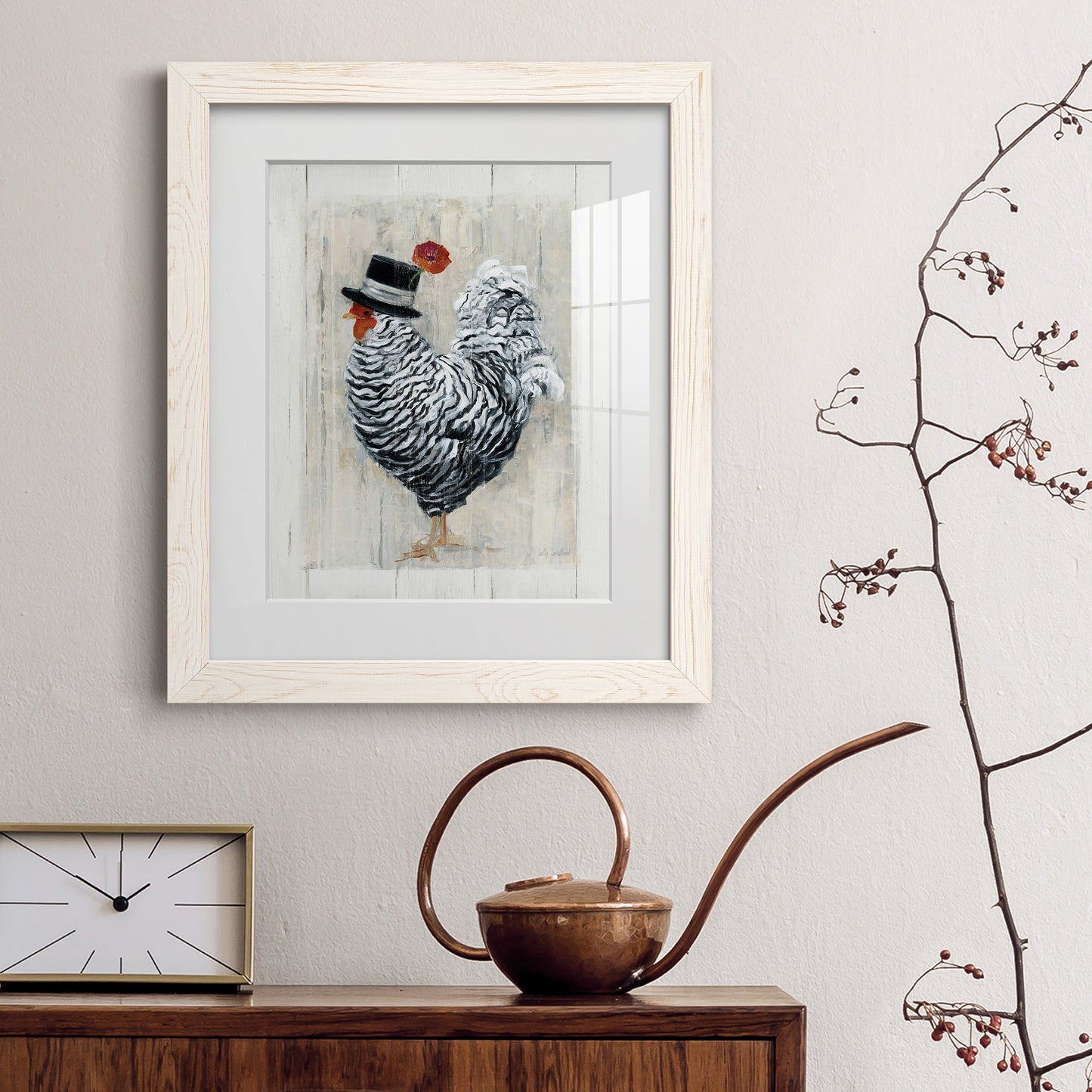 Sunday Best Rooster - Premium Framed Print - Distressed Barnwood Frame - Ready to Hang