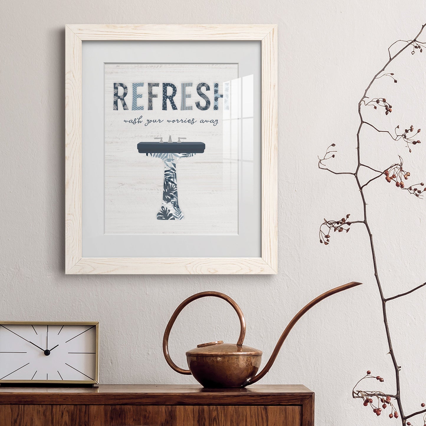 Palm Bath II - Barnwood Framed Art Print