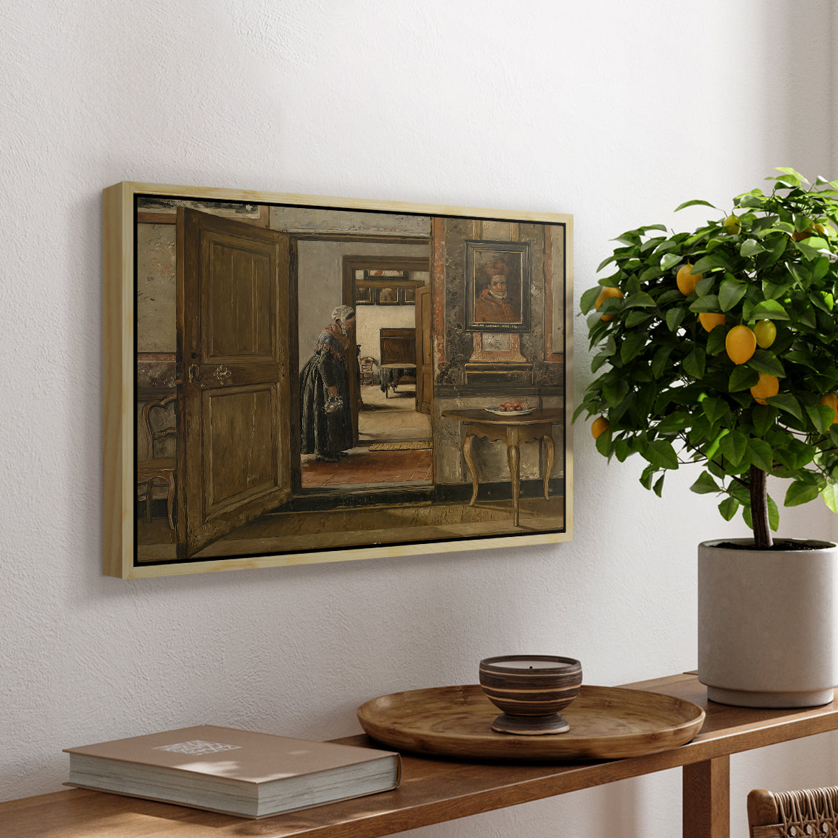 Interior of the Terninck Institution in Antwerp, 1884 - Floater Framed Canvas Print