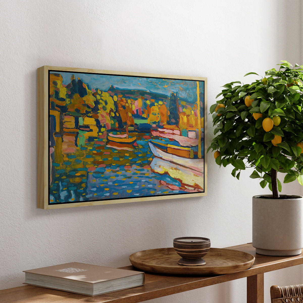 Study for Autumn Landscape with Boats, 1908 - Floater Framed Canvas Print