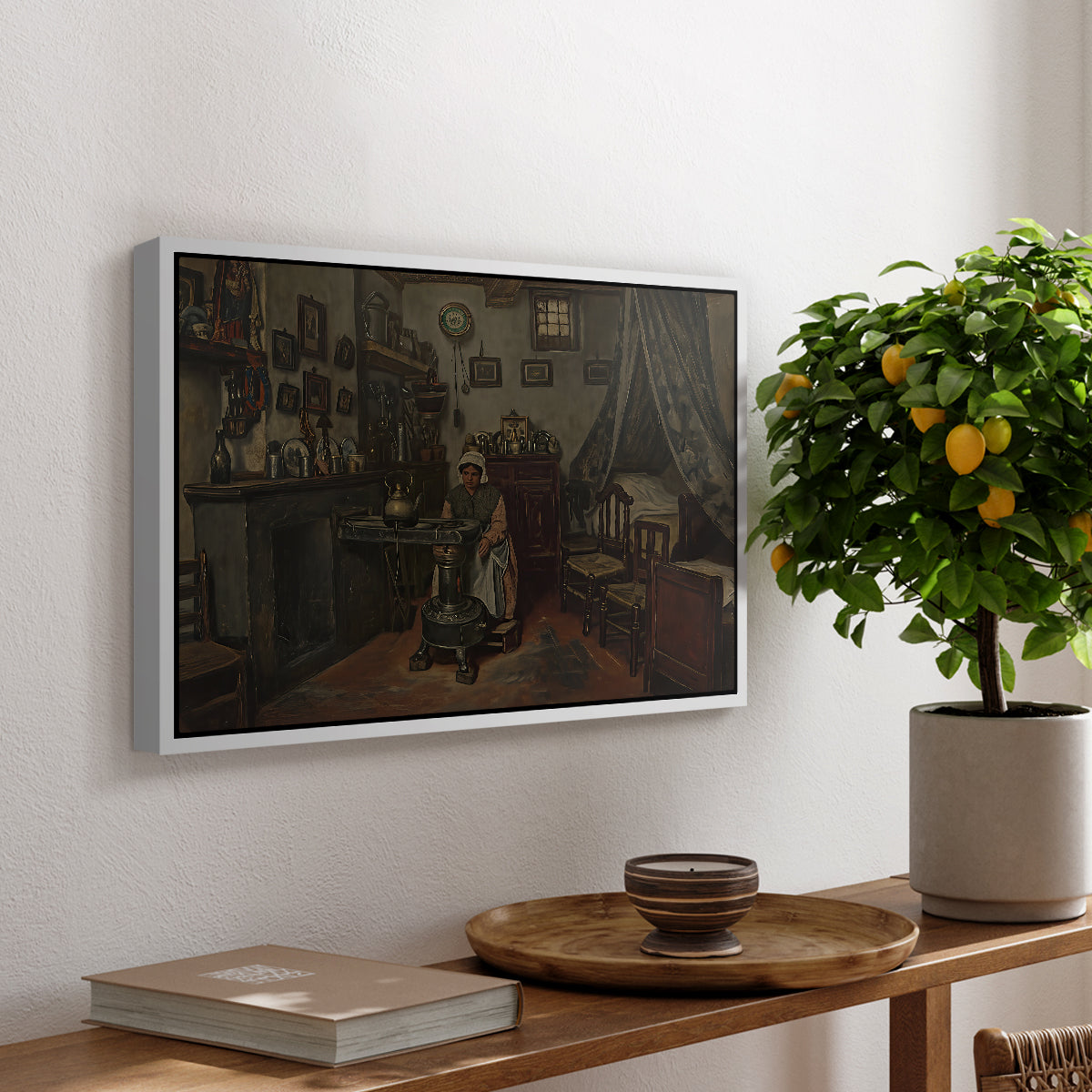 Interior, c. 1865-1870 - Floater Framed Canvas Print