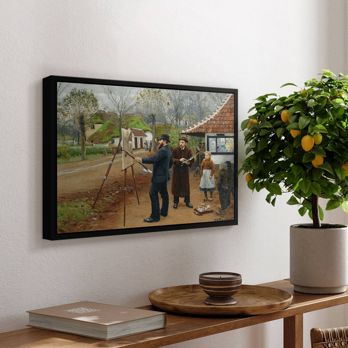 L. A. Ring Painting near Aasum Smithy, 1893 - Floater Framed Canvas Print