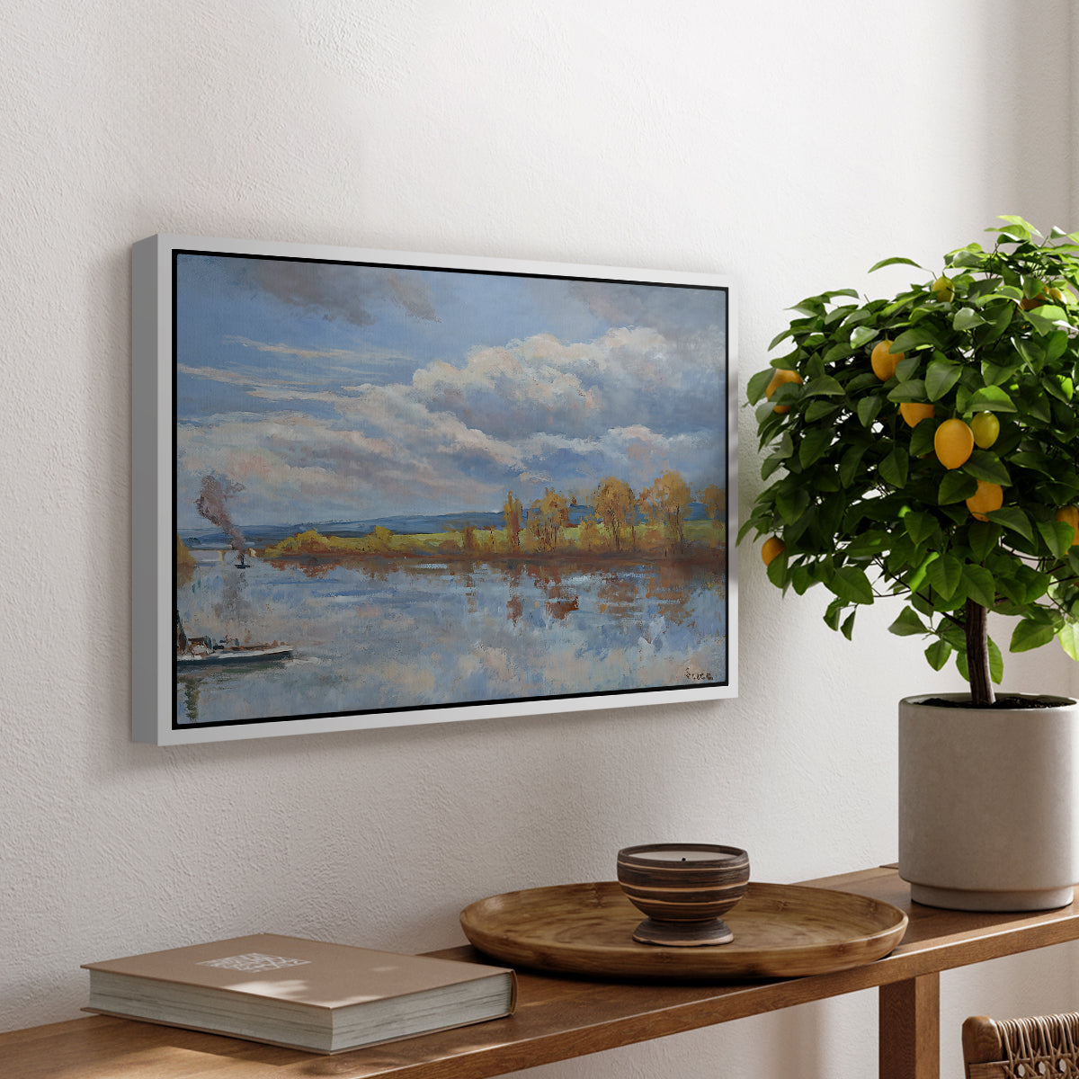 The Banks of the River Seine, 1893 - Floater Framed Canvas Print