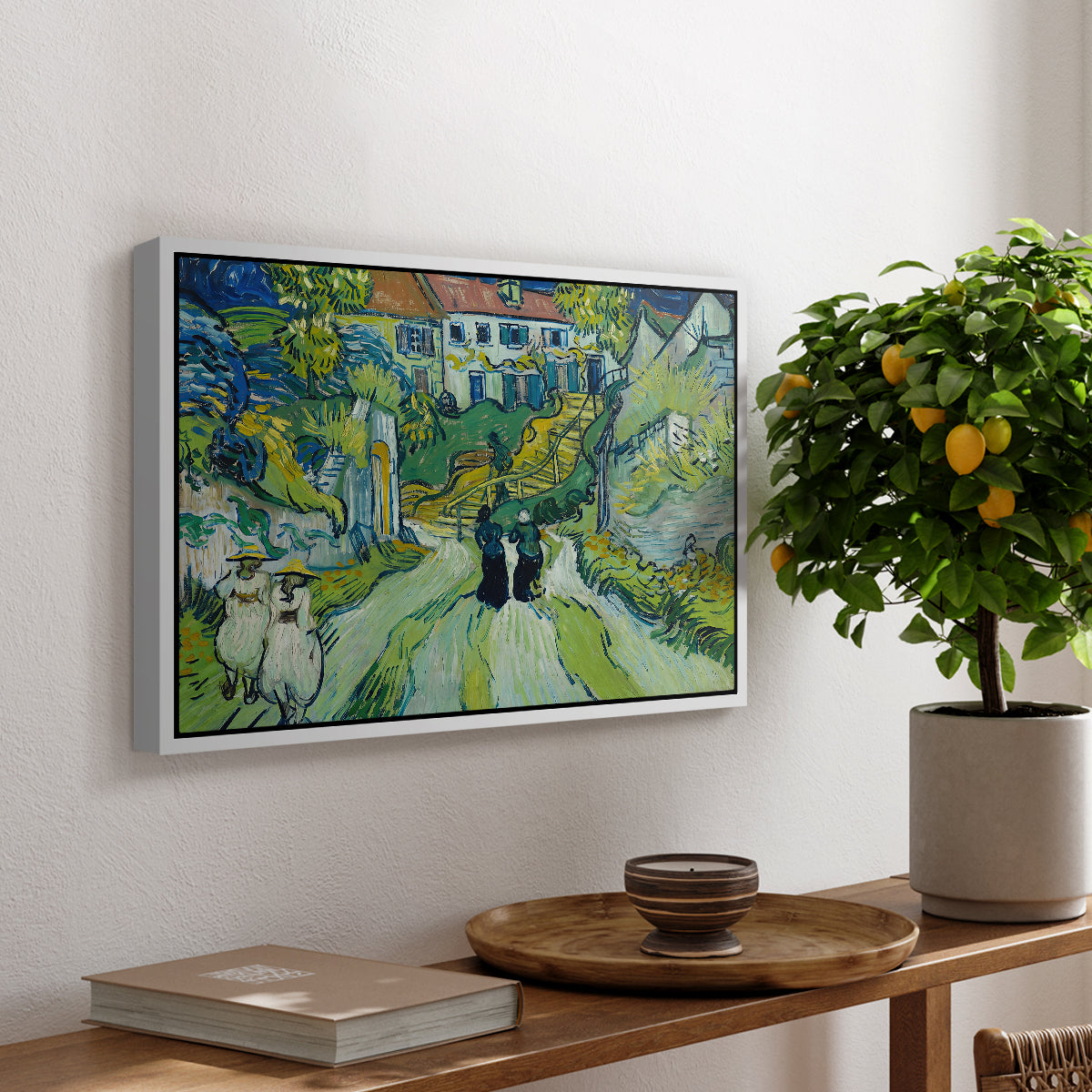 Stairway at Auvers, 1890 - Floater Framed Canvas Print