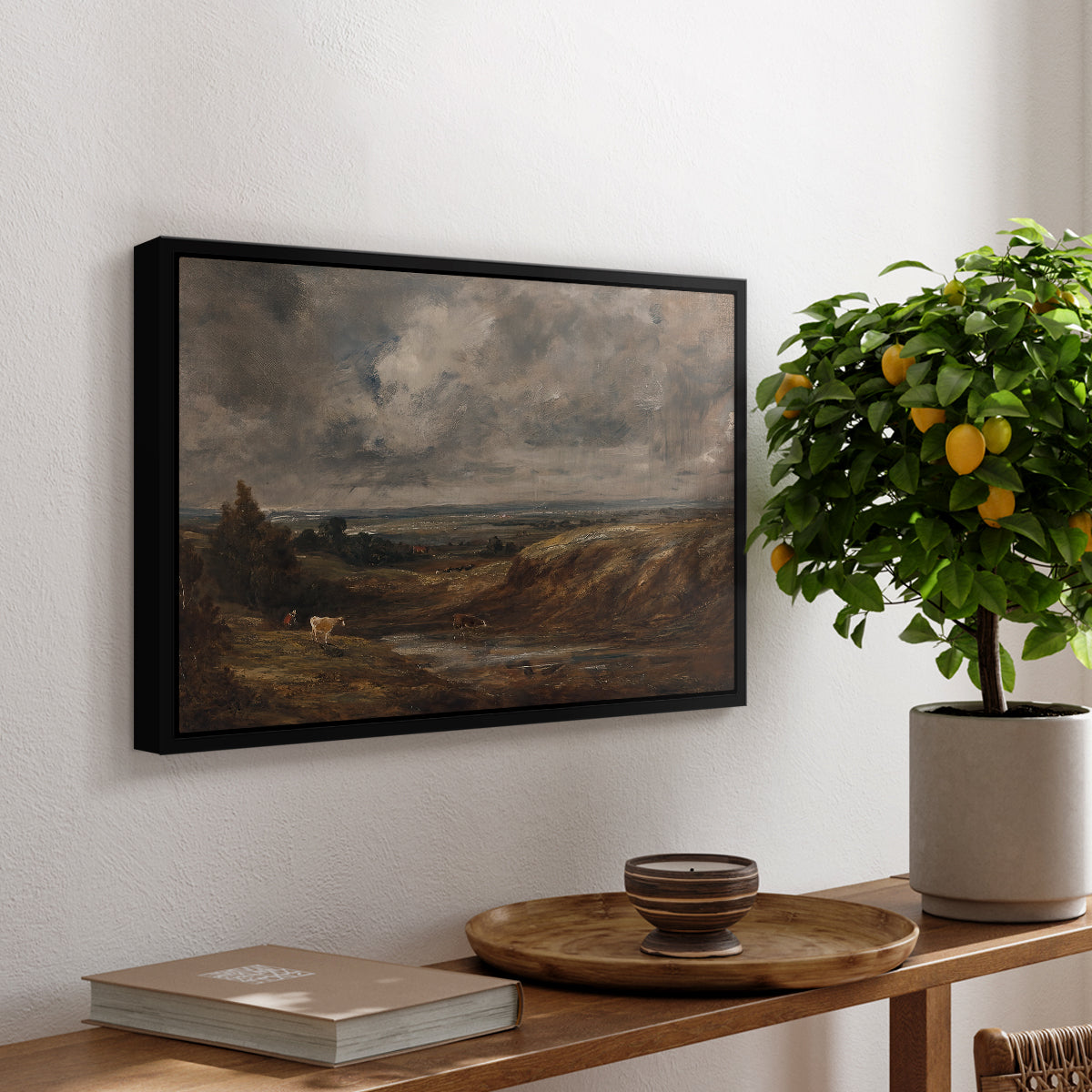 Hampstead Heath, 1825 - Floater Framed Canvas Print