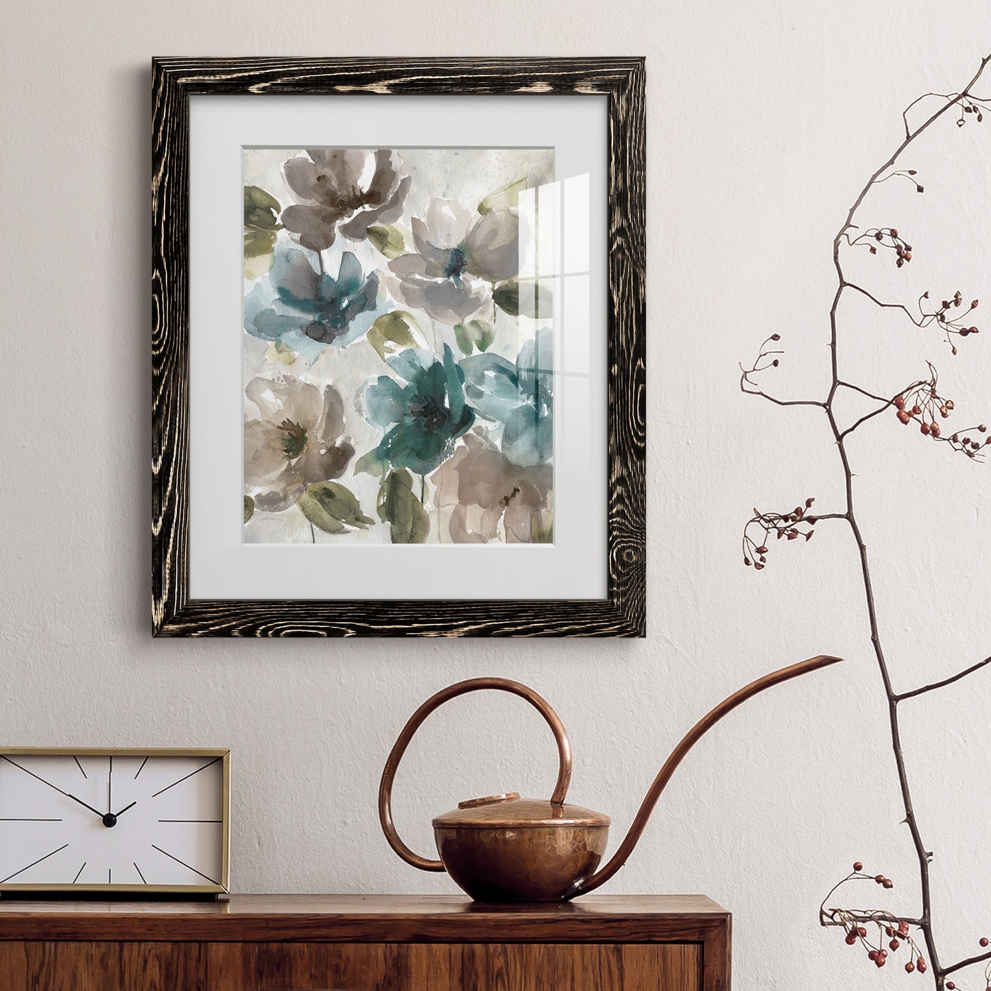 Topaz Garden I - Barnwood Framed Art Print
