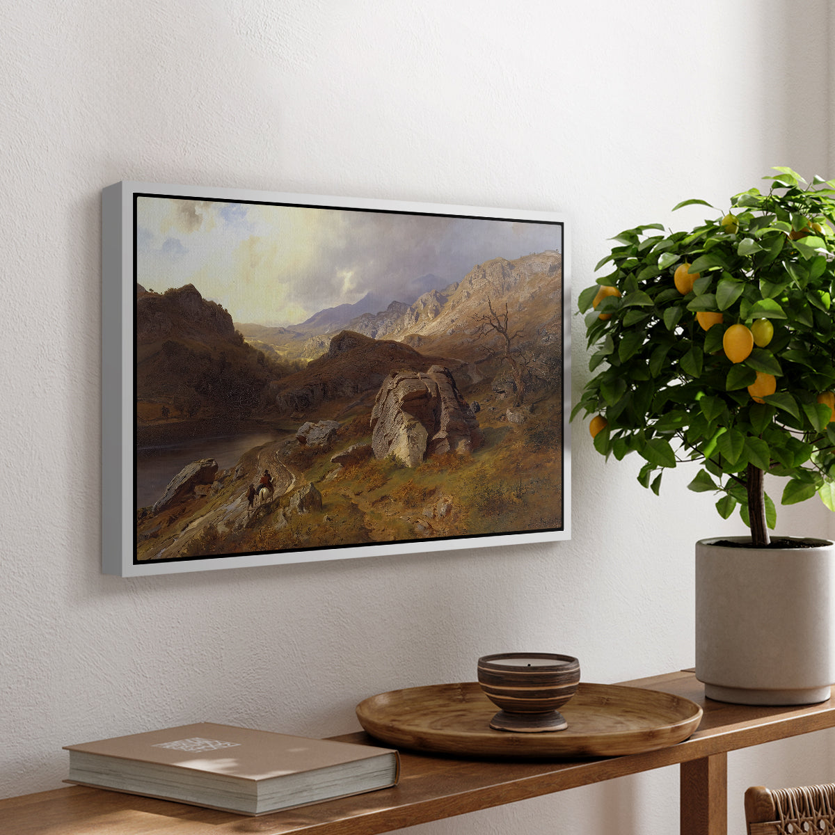 Lledr Valley in Wales, 1864 - Floater Framed Canvas Print
