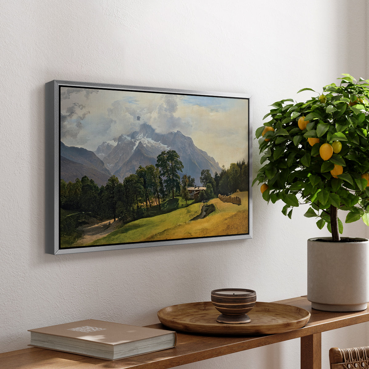 Mountains in Berchtesgaden - Floater Framed Canvas Print