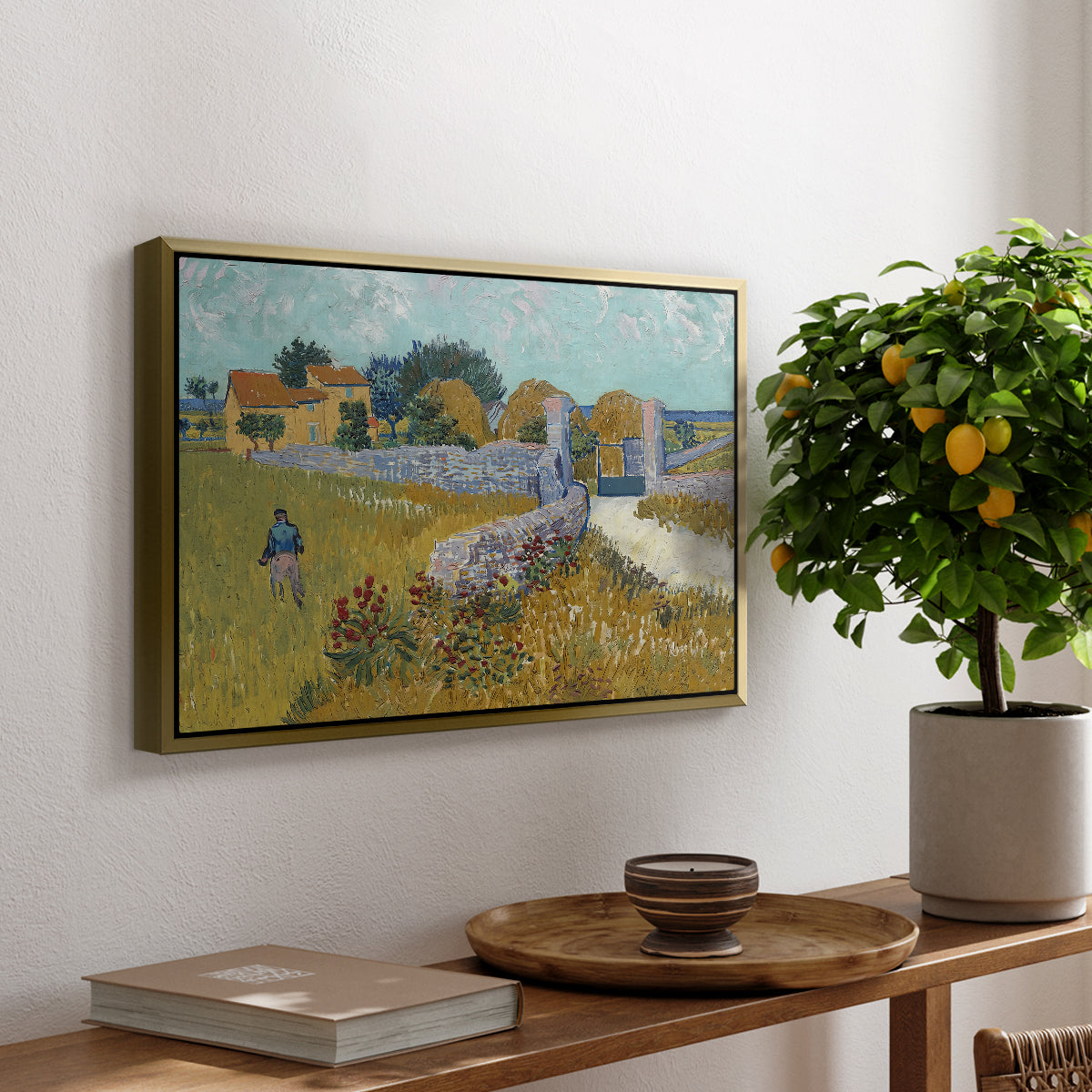 Farmhouse in Provence, 1888 - Floater Framed Canvas Print