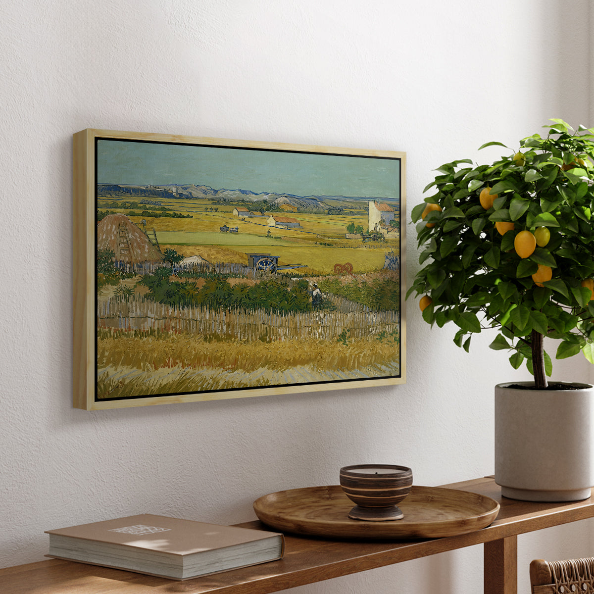 The Harvest, 1888 - Floater Framed Canvas Print