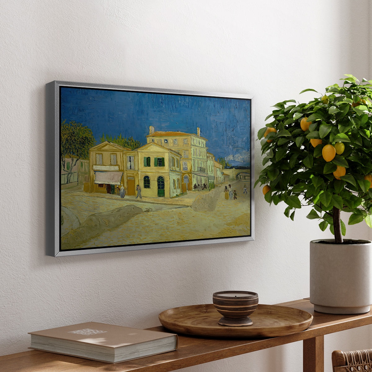 The Yellow House (The Street), 1888 - Floater Framed Canvas Print