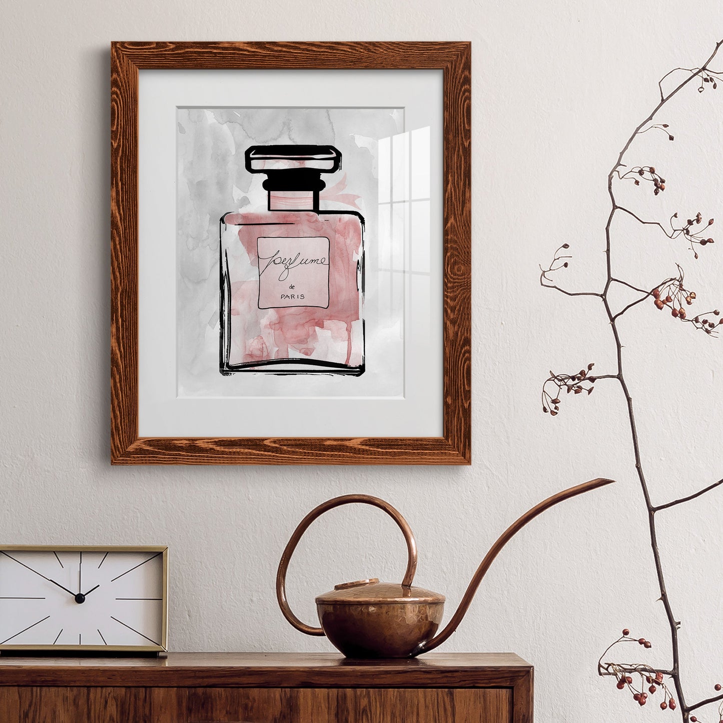 Blush Wash Perfume - Premium Framed Print - Distressed Barnwood Frame - Ready to Hang