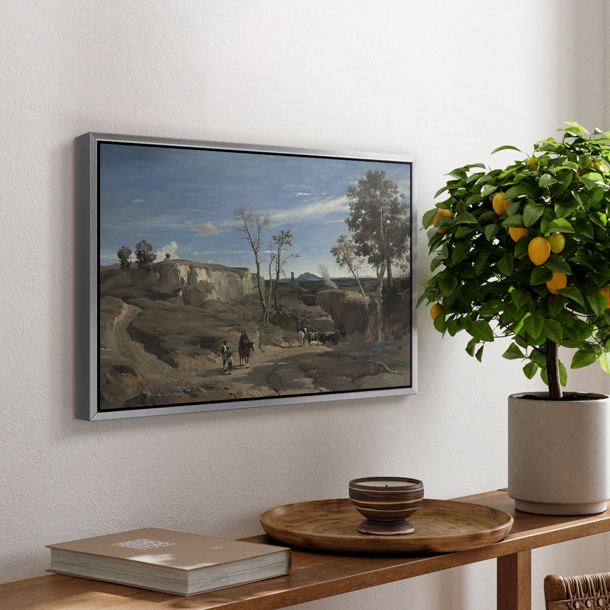 La Cervara, the Roman Campagna, c. 1830-1831 - Floater Framed Canvas Print