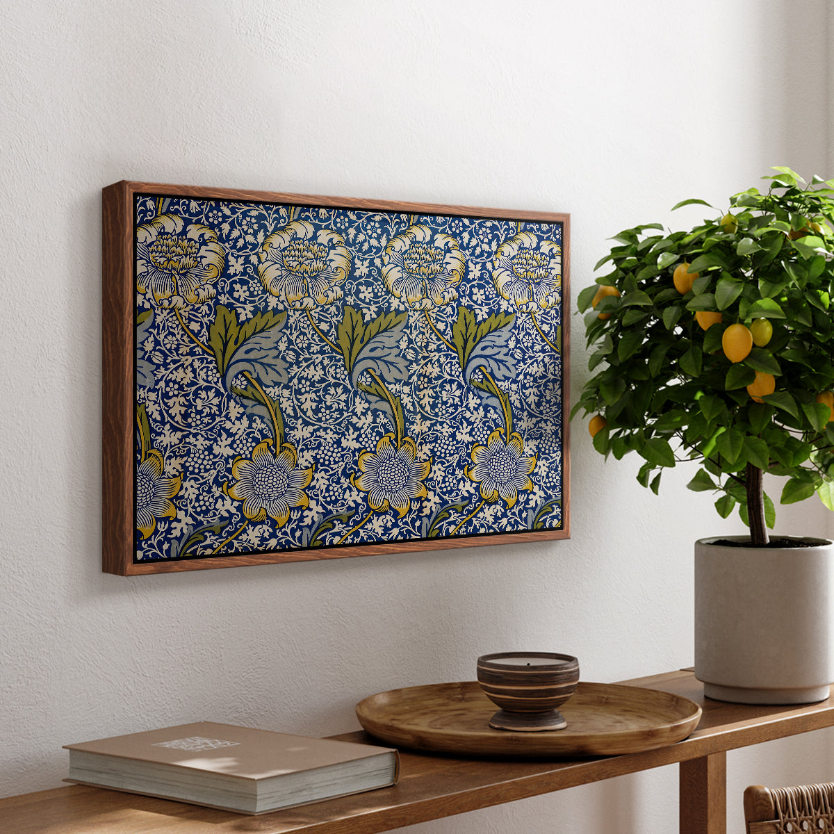 Kennet - Indigo/Gold, 1883 - Floater Framed Canvas Print