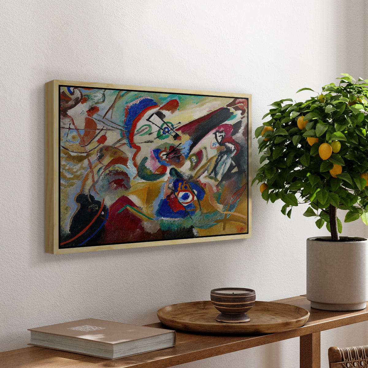 Fragment 2 for Composition VII, 1913 - Floater Framed Canvas Print