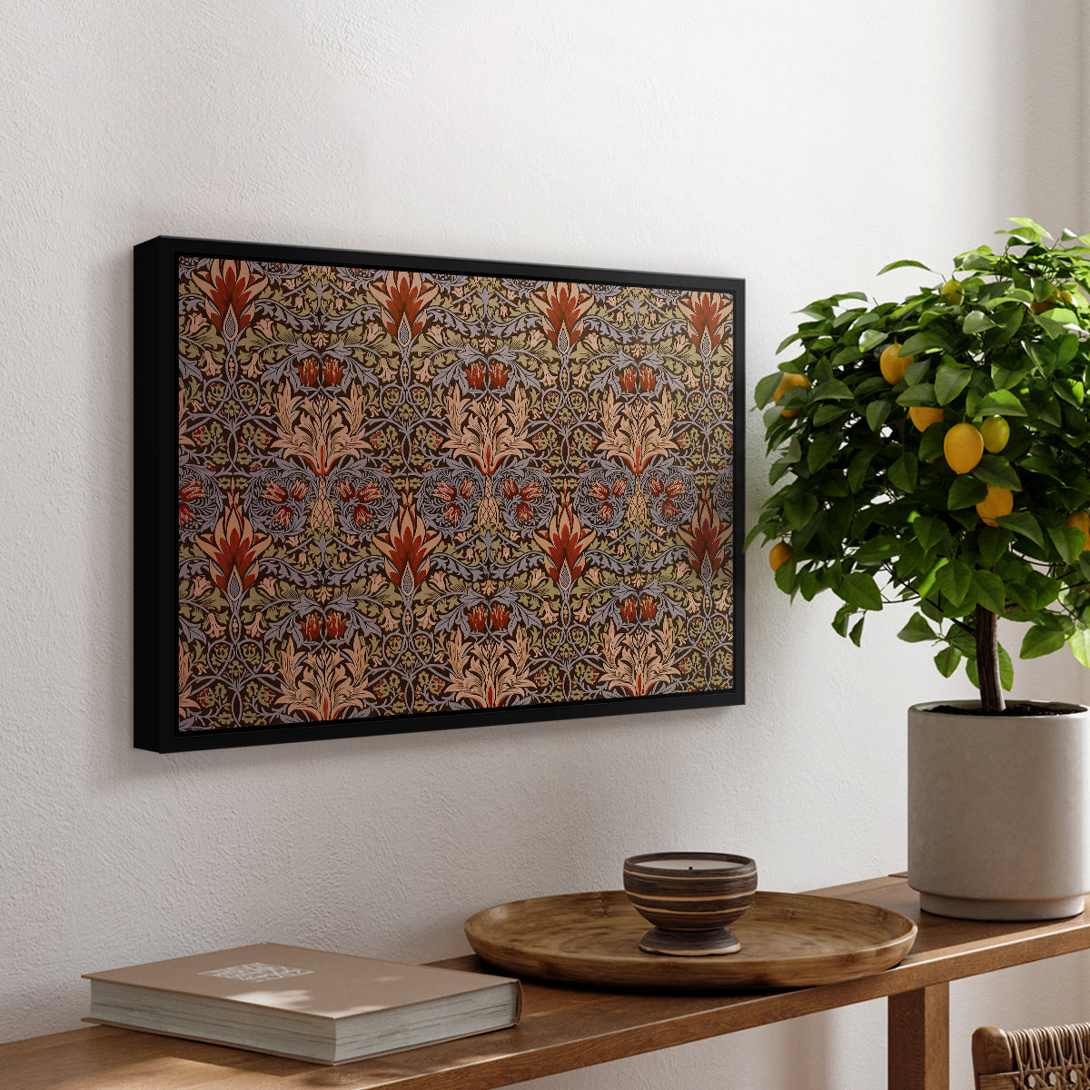 Snakeshead - Red/Cumin, c. 1876 - Floater Framed Canvas Print