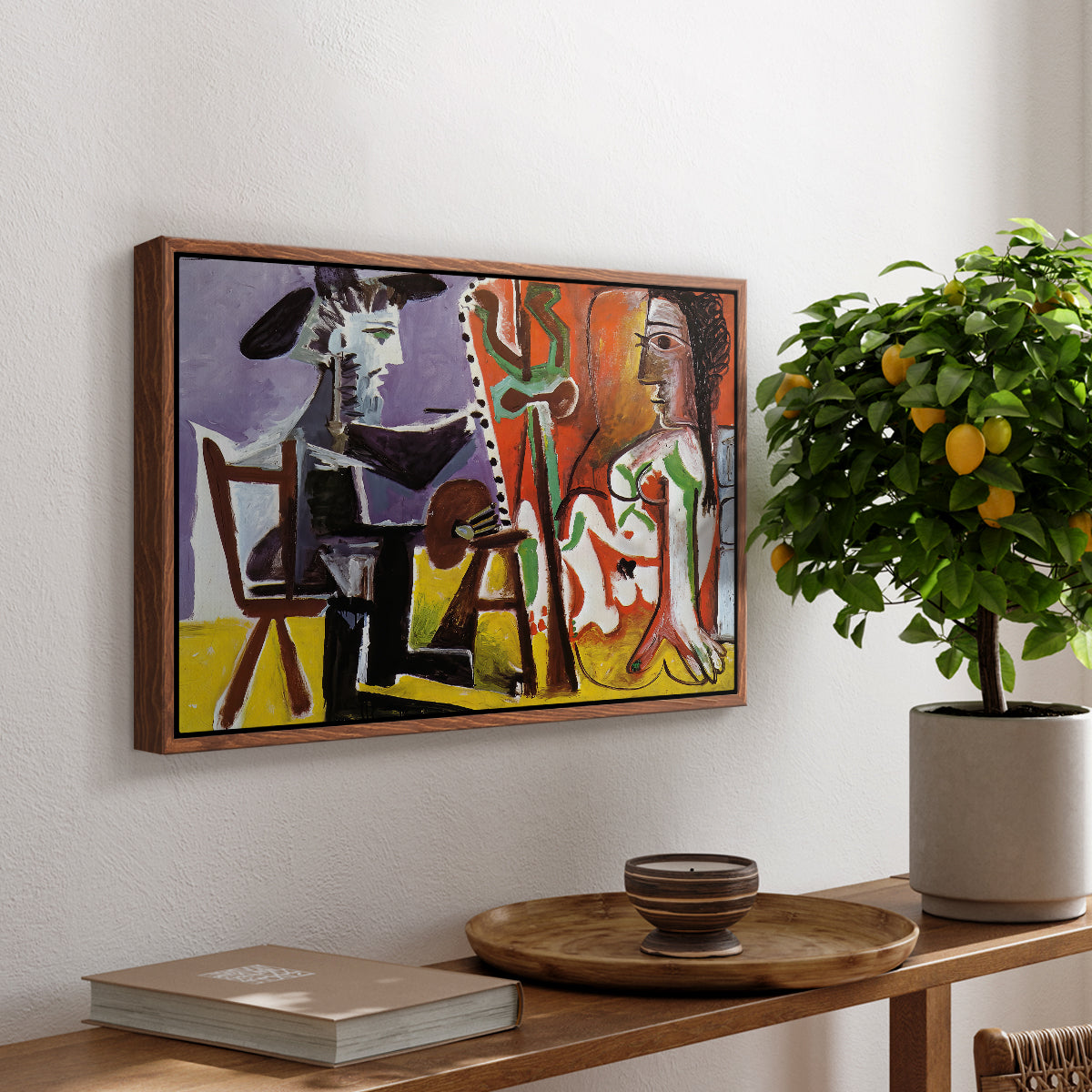 The Painter and His Model, 1963 - Floater Framed Canvas Print