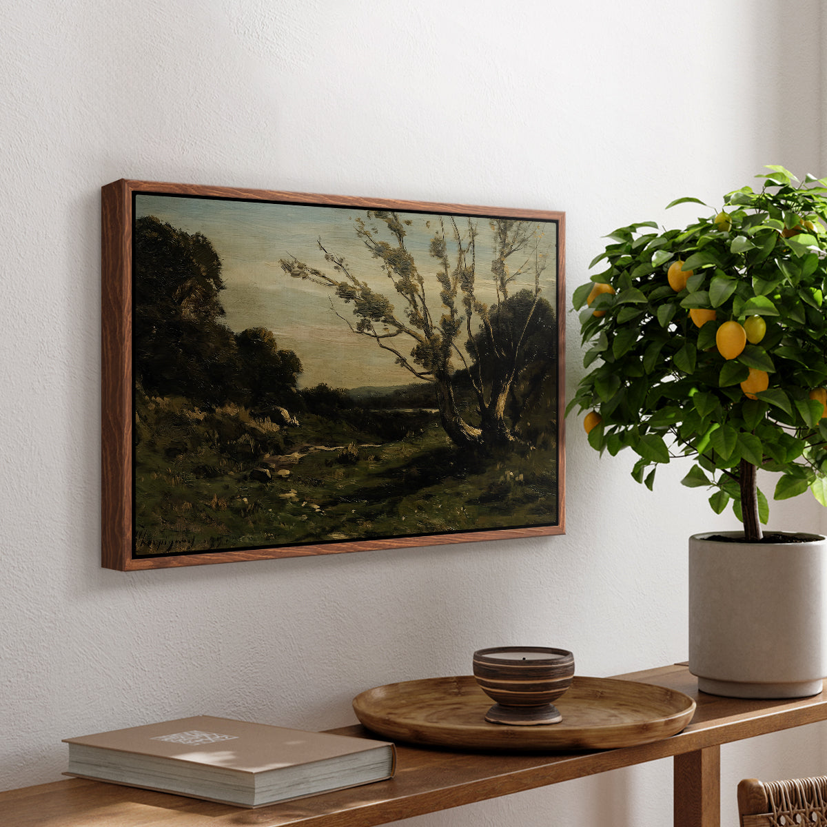 Morning in the Nievre, 1877 - Floater Framed Canvas Print