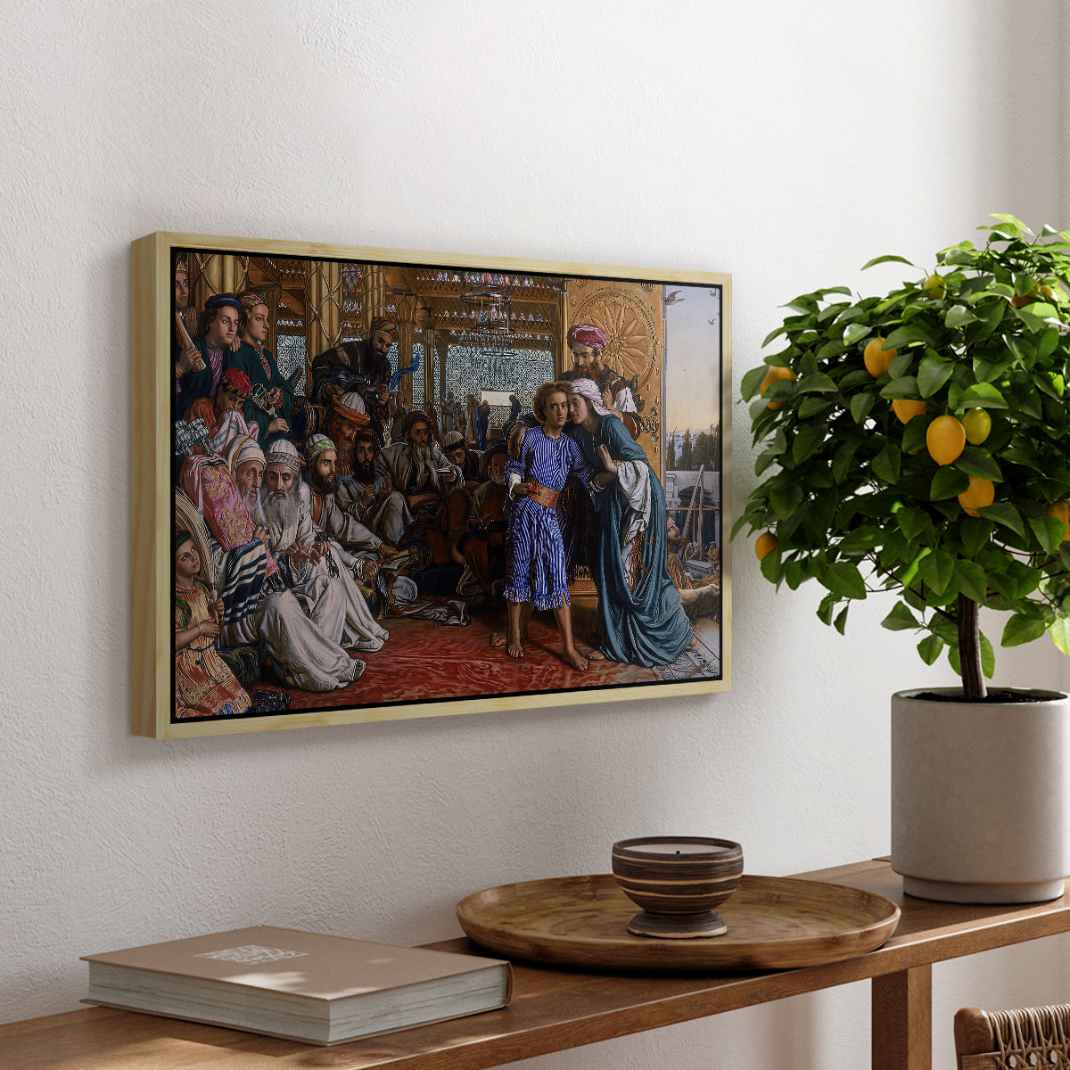 The Finding of the Saviour in the Temple, 1854-1860 - Floater Framed Canvas Print