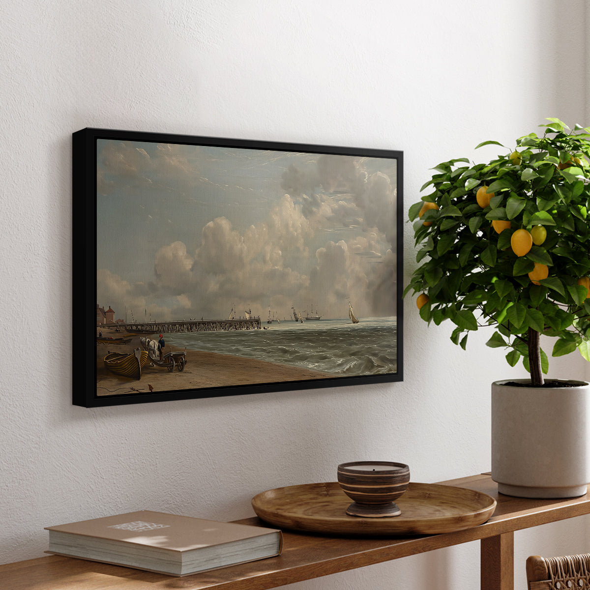 Yarmouth Jetty, 1822 - Floater Framed Canvas Print