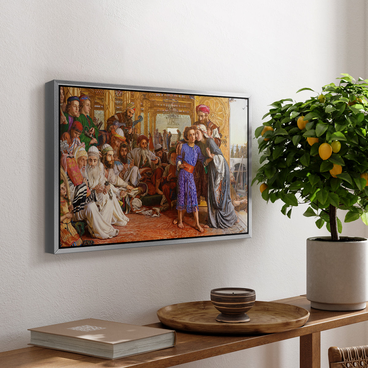 The Finding of the Saviour in the Temple, 1854-1860 - Floater Framed Canvas Print