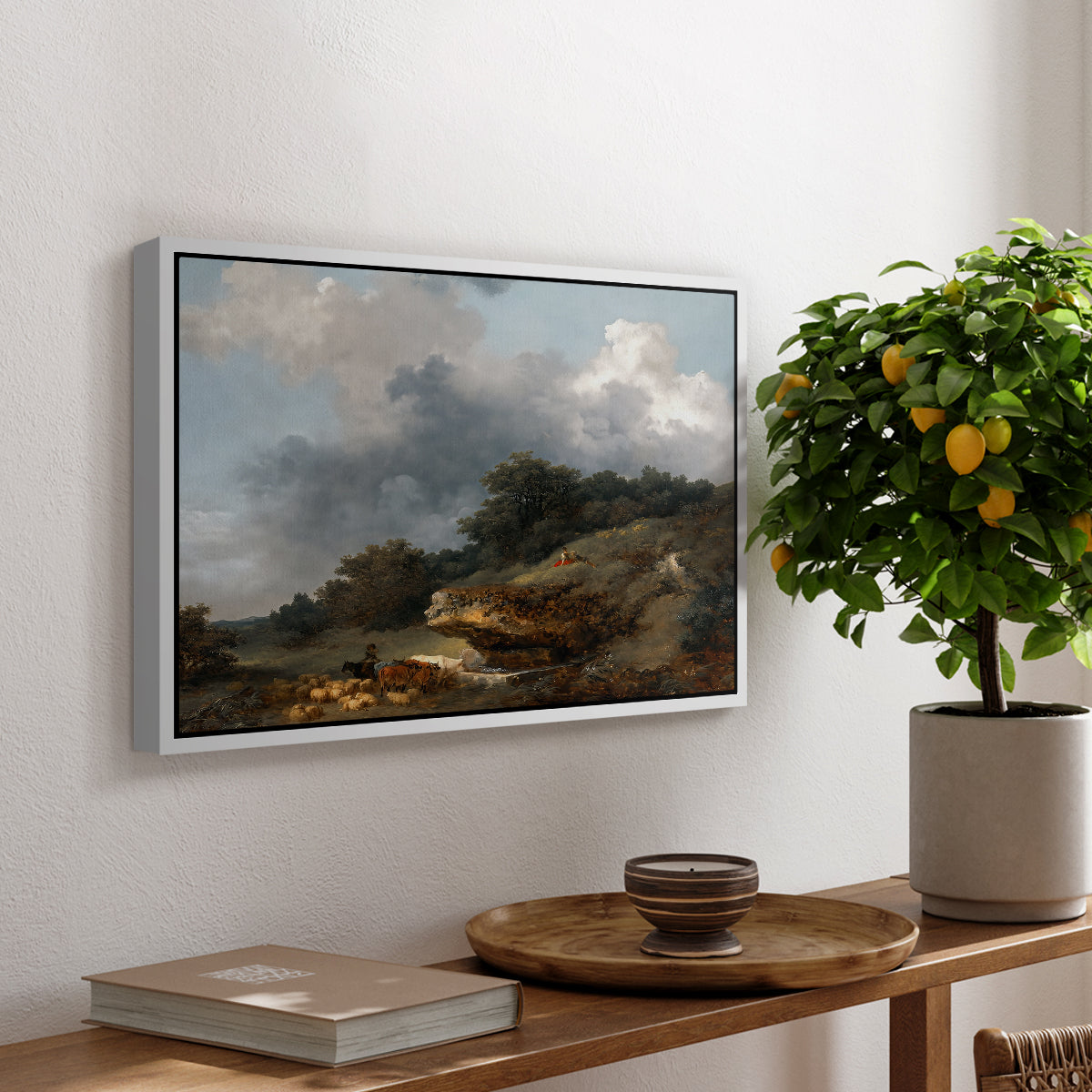 The Watering Place, c. 1765 - Floater Framed Canvas Print