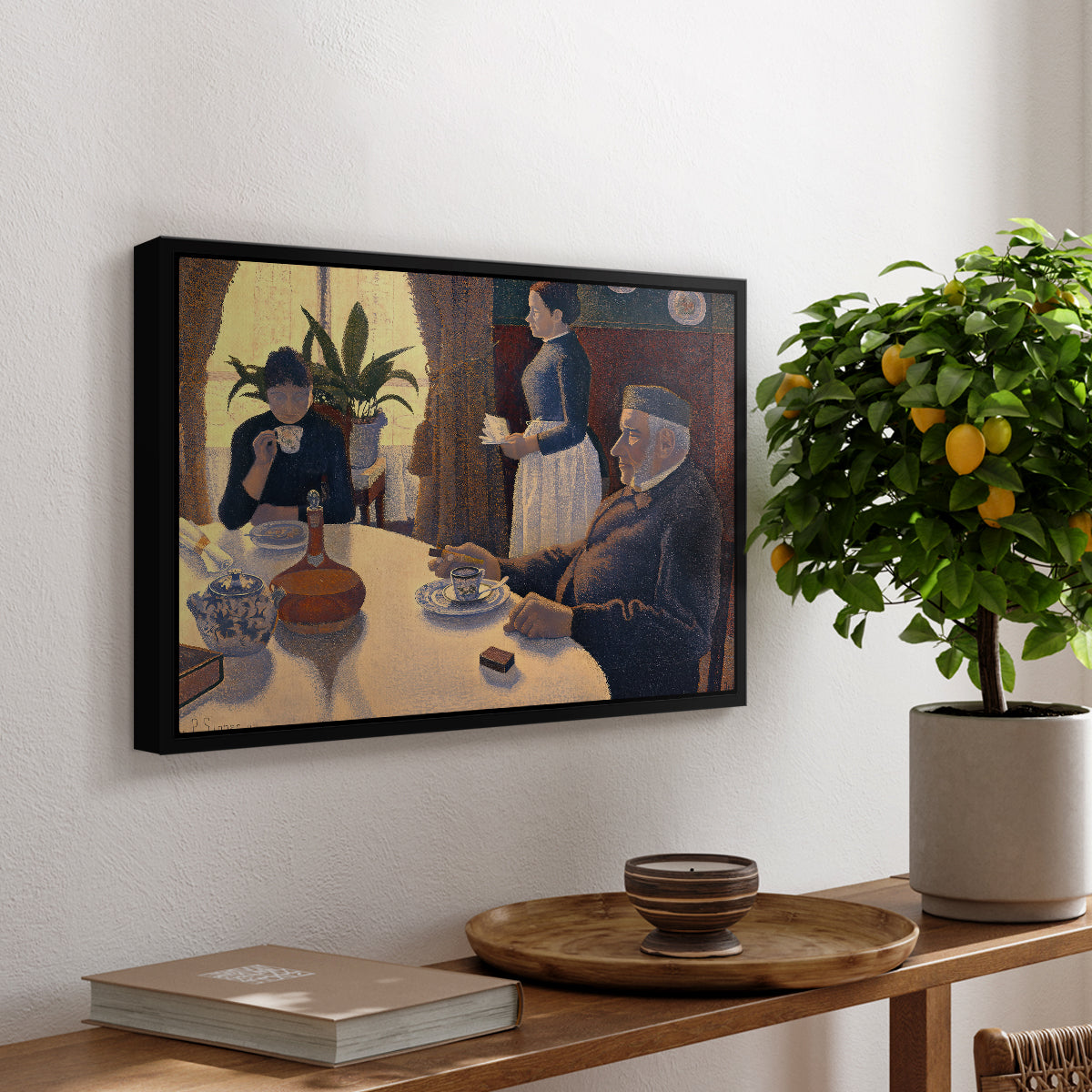 The Dining Room (Breakfast), 1886-1887 - Floater Framed Canvas Print