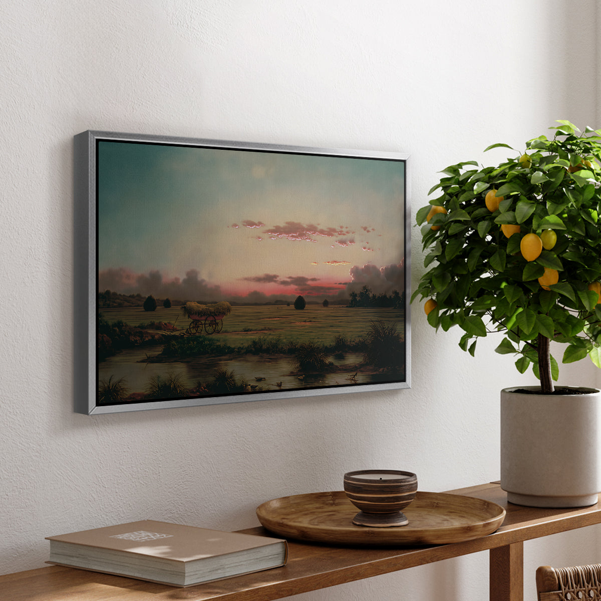 The Marshes at Rhode Island, 1866 - Floater Framed Canvas Print