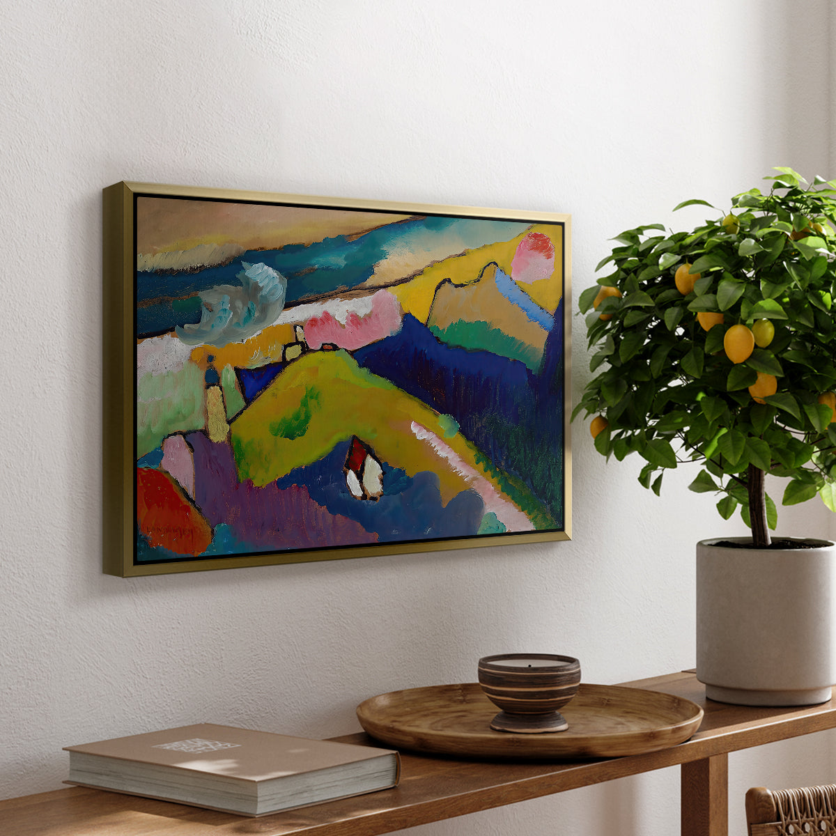 Murnau Mountain Landscape with Church, 1910 - Floater Framed Canvas Print