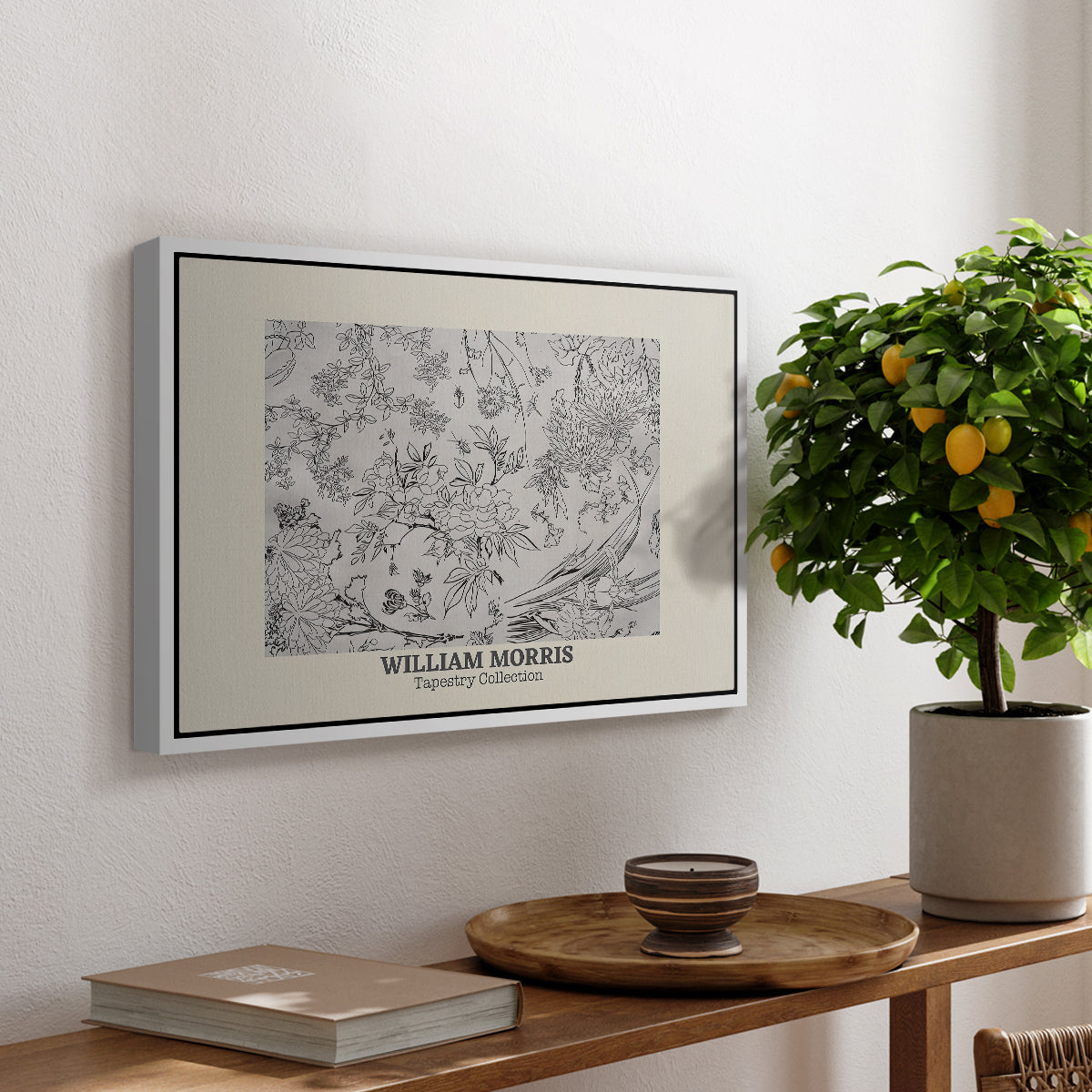 Fleurs, 1866 (Morris Inspired) - Floater Framed Canvas Print
