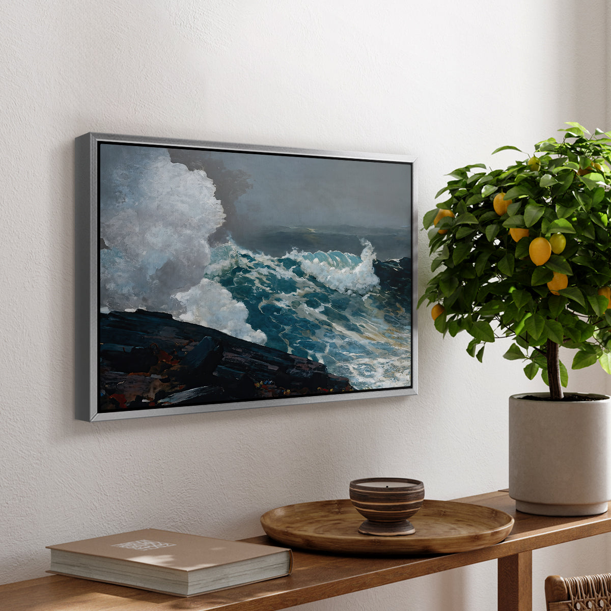 Northeaster, 1895 - Floater Framed Canvas Print