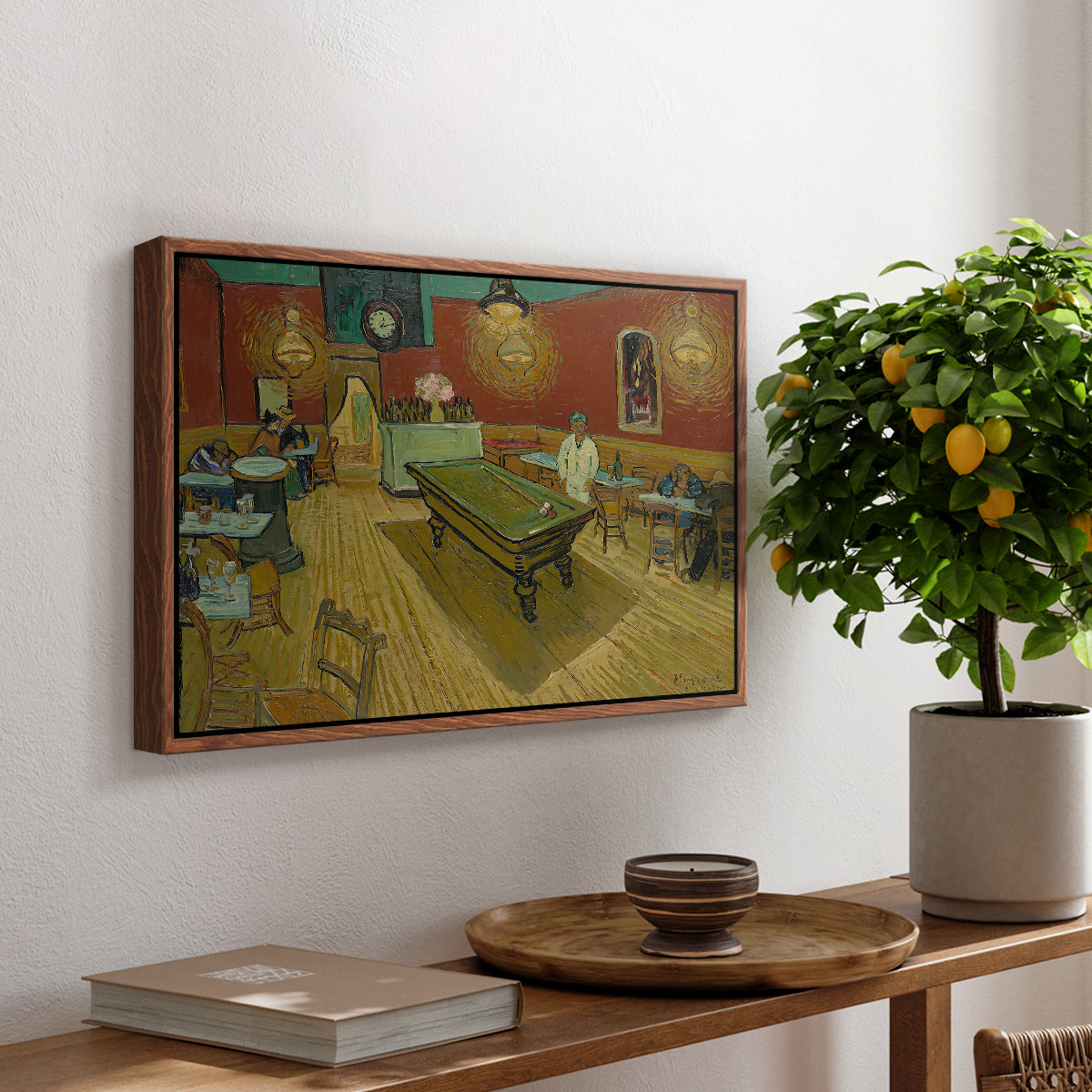 The Night Café, 1888 - Floater Framed Canvas Print