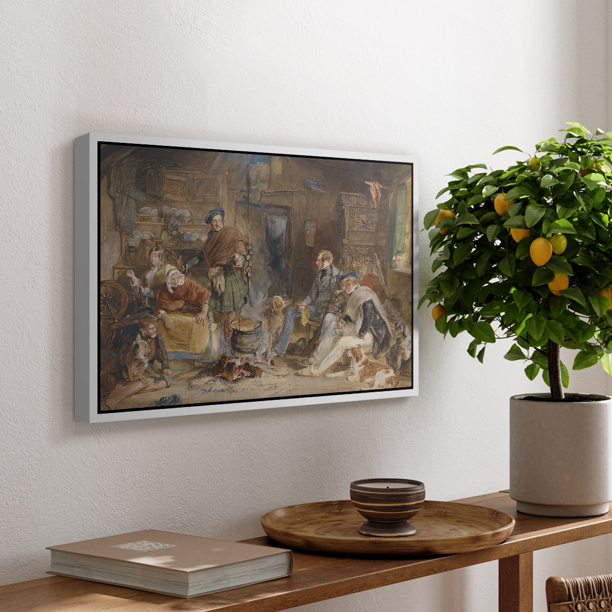 Highland Hospitality, 1832 - Floater Framed Canvas Print