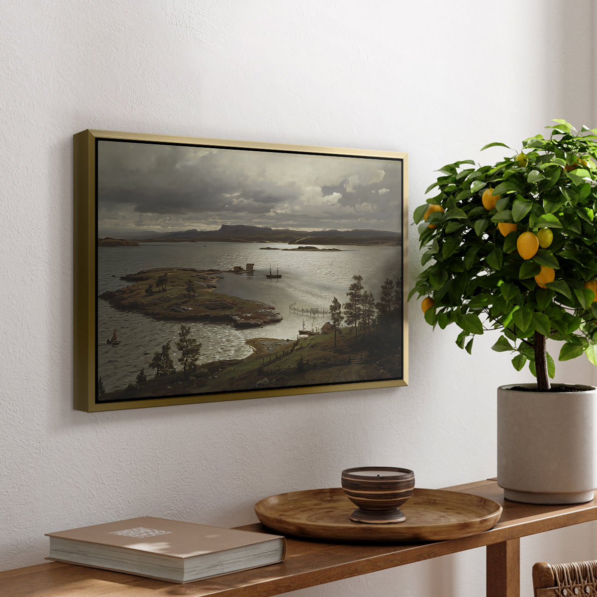 The Fjord at Sandviken (Sandviksfjorden), 1879 - Floater Framed Canvas Print