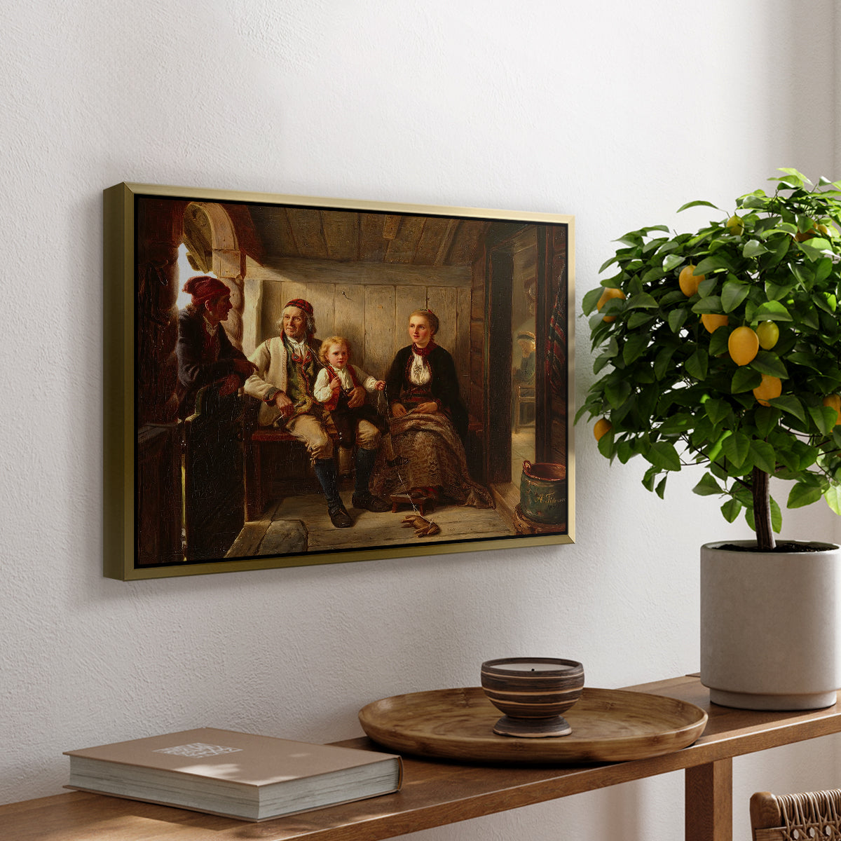 Neighbors (Naboer), 1855 - Floater Framed Canvas Print