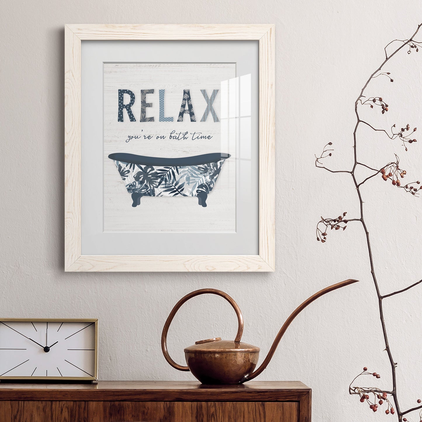 Palm Bath I - Barnwood Framed Art Print