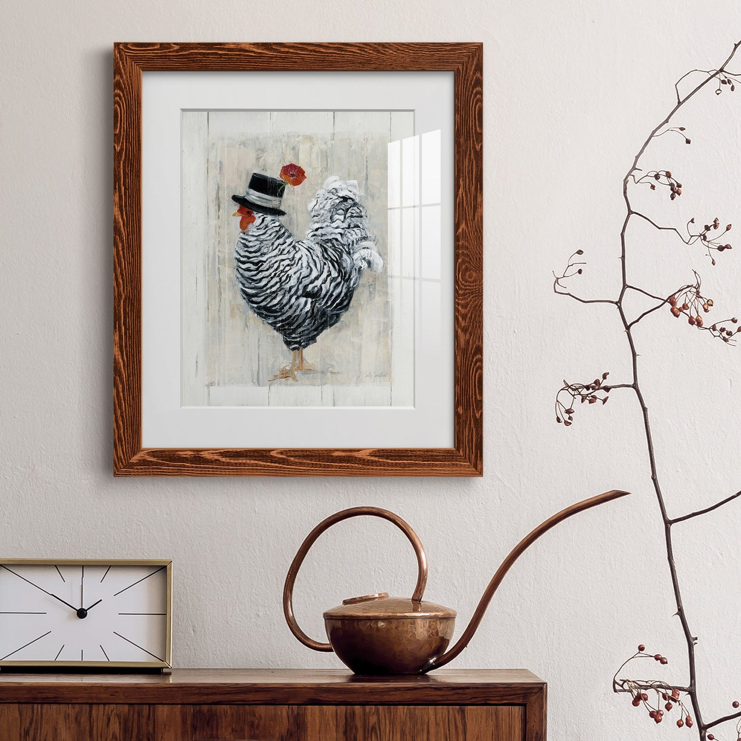 Sunday Best Rooster - Premium Framed Print - Distressed Barnwood Frame - Ready to Hang