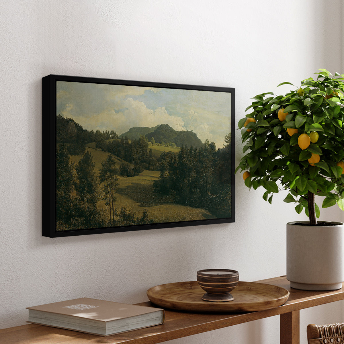 Landscape near Miesenbach, c. 1830 - Floater Framed Canvas Print