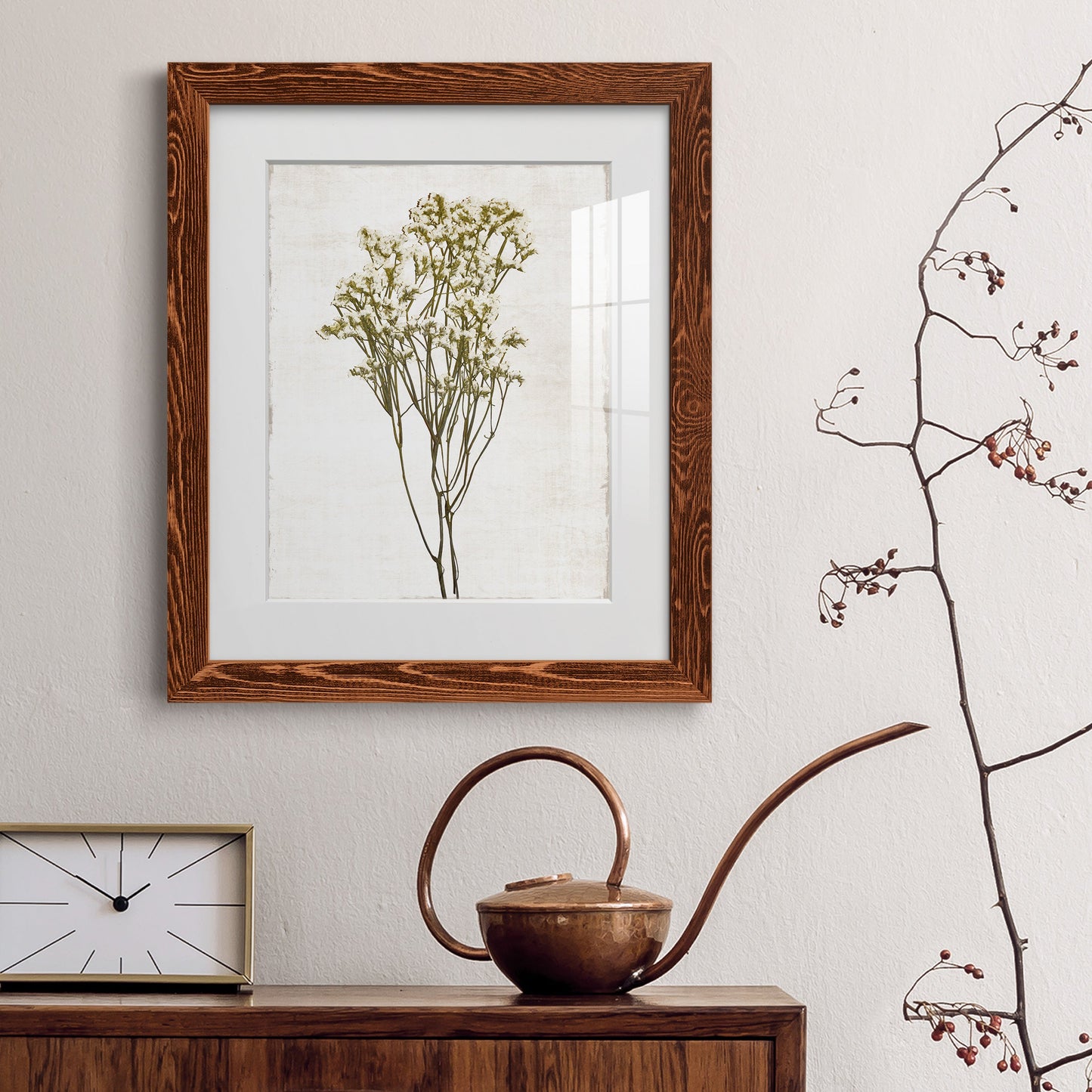 Farmhouse Pressed Flower II - Barnwood Framed Art Print