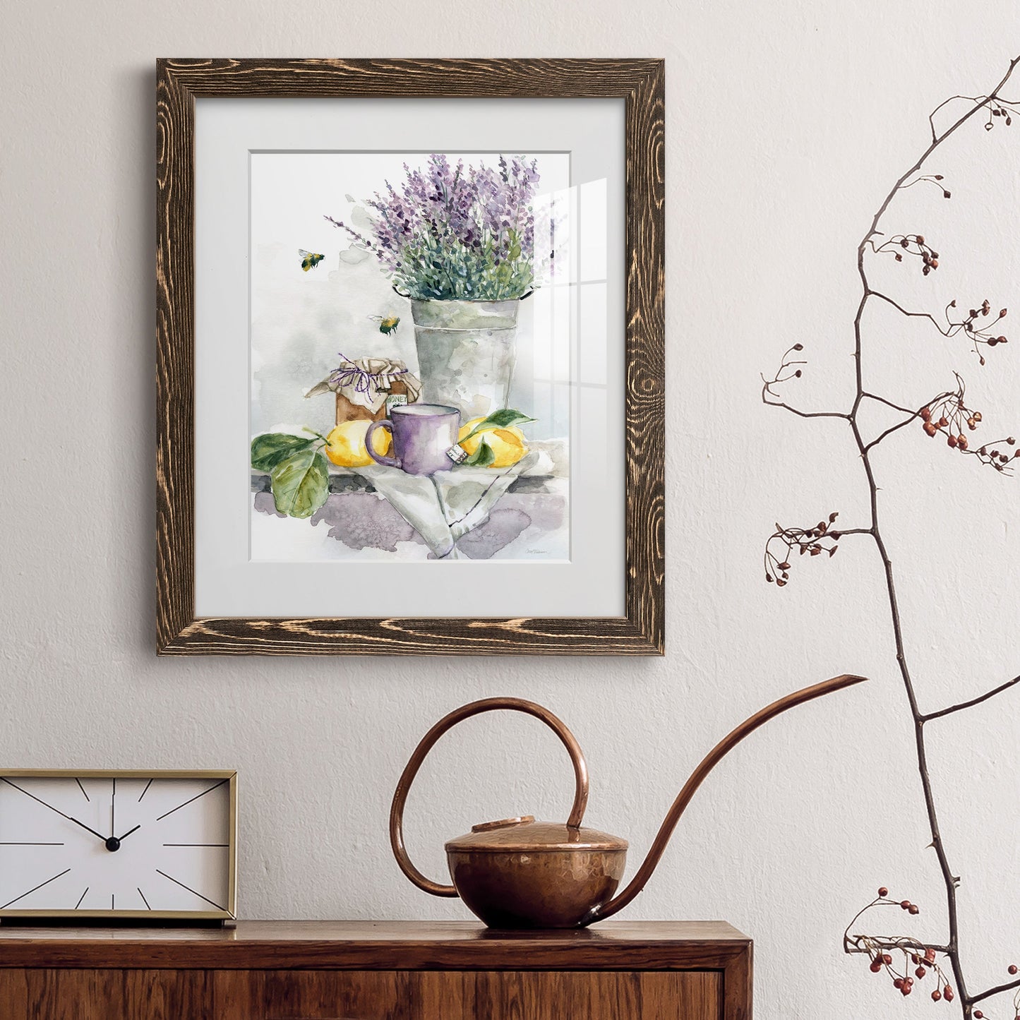 Lavender Lemon and Honey Tea - Premium Framed Print - Distressed Barnwood Frame - Ready to Hang