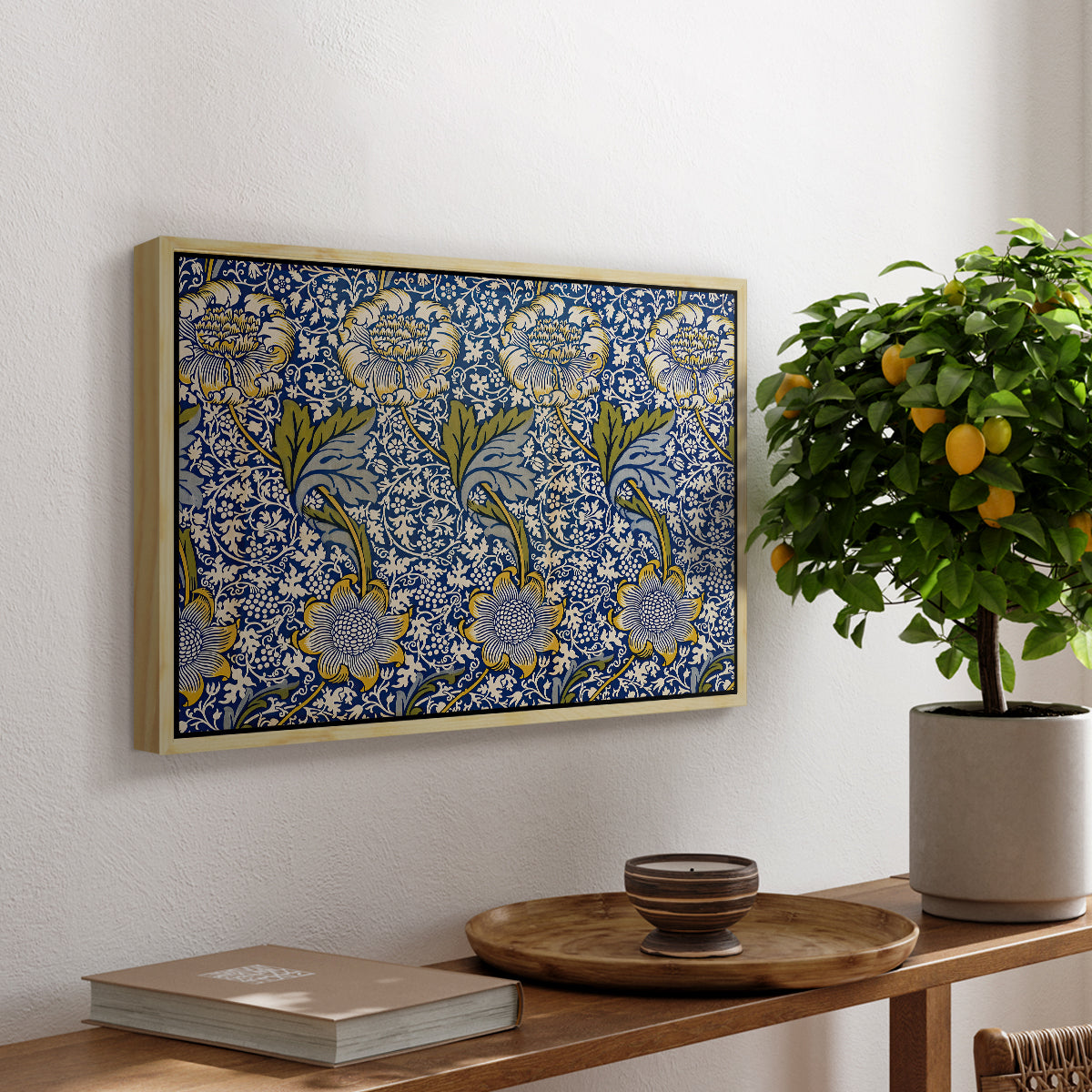 Kennet - Indigo/Gold, 1883 - Floater Framed Canvas Print