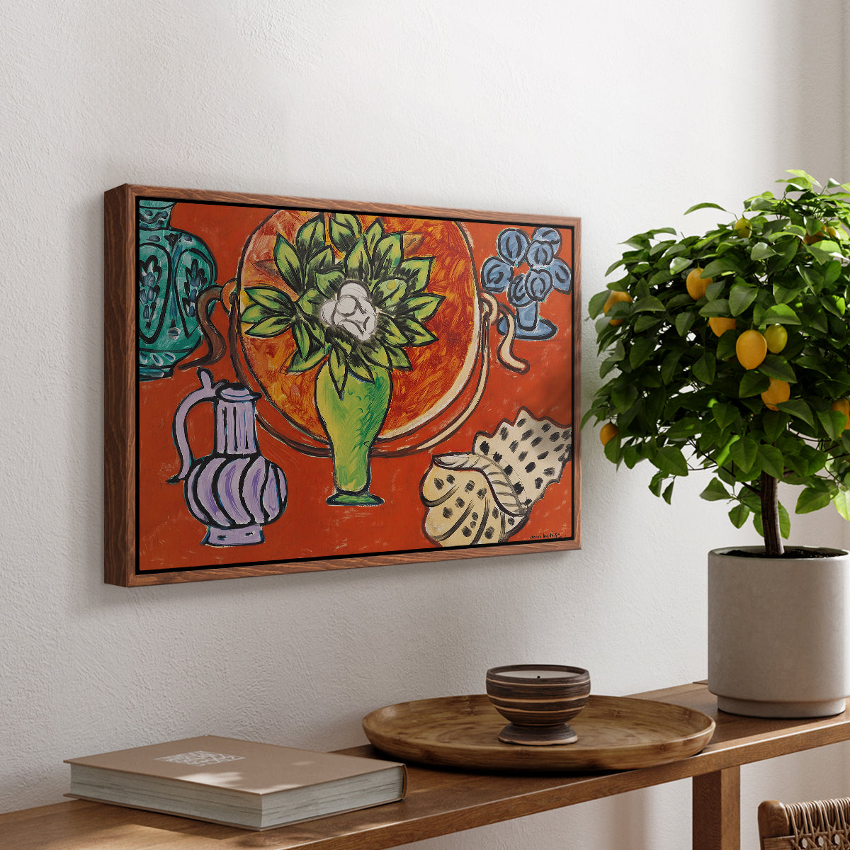 Still Life with a Magnolia (Nature morte au magnolia), 1941 - Floater Framed Canvas Print