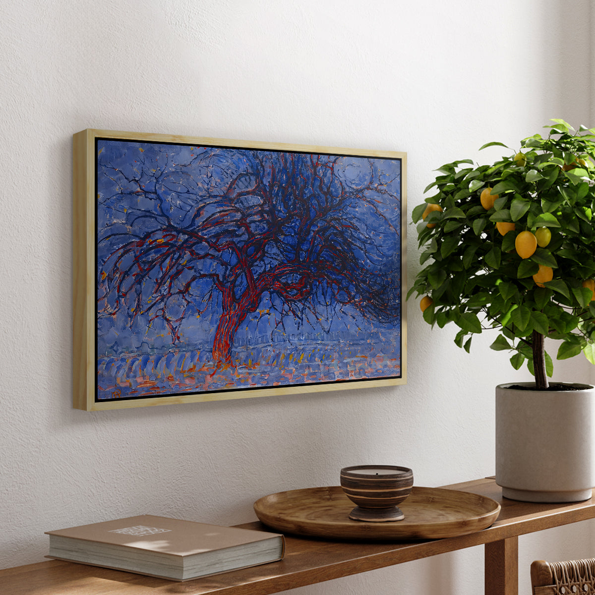 The Red Tree, 1909 - Floater Framed Canvas Print
